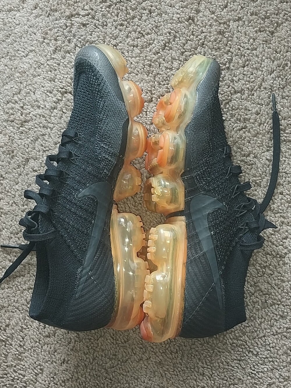 Nike Mens Air Vapormax Flyknit Anthracite Black Orange Size 9 - Picture 5 of 8